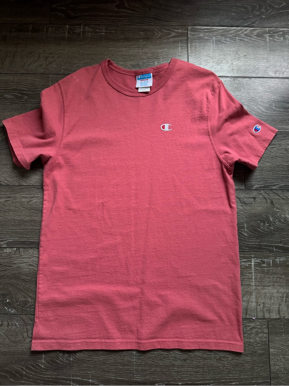 Champion Short-Sleeve Crewneck T-Shirt in Coral Pink - Picture 1 of 3